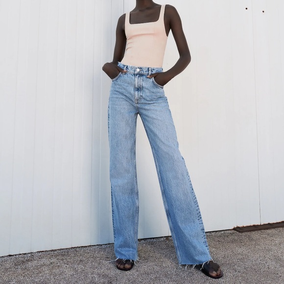 high waist wide leg full length zara